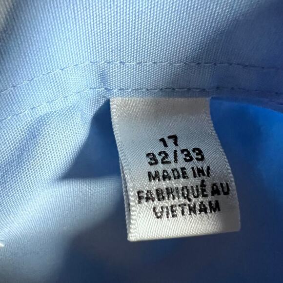 ✨Van Heusen Men’s Blue Poplin Dress Shirt 17 32/33 Regular Fit Long Sleeve - Picture 5 of 8